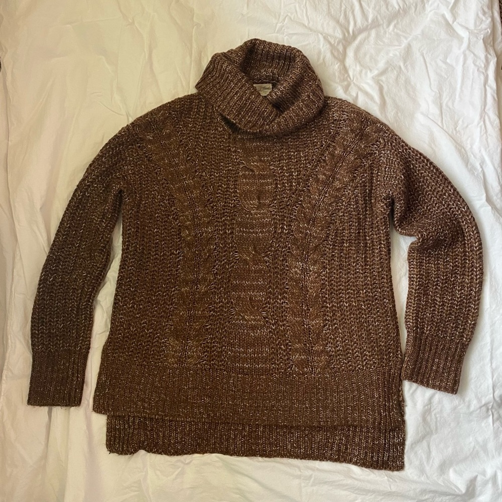 Universal Thread Cowl Neck Sweater-Dark Brown